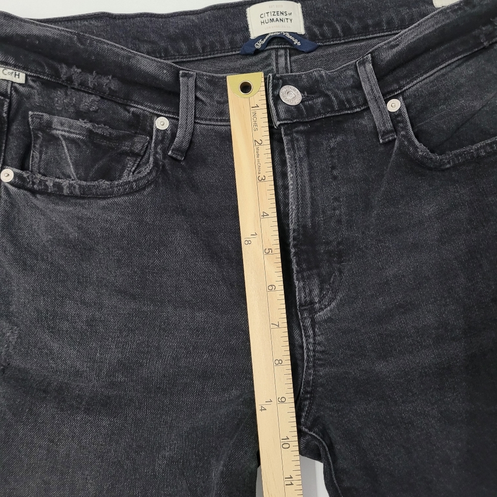 Citizens of Humanity Ella Mid Rise Slim Crop Jeans in Black Size 29 - Picture 12 of 14
